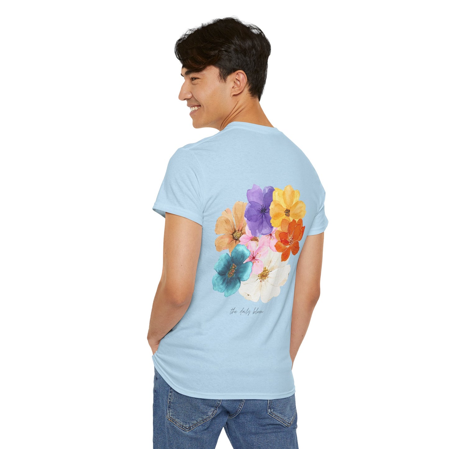 Flower Bloom Watercolor Collage Heavy Cotton Blend Unisex Graphic Tee