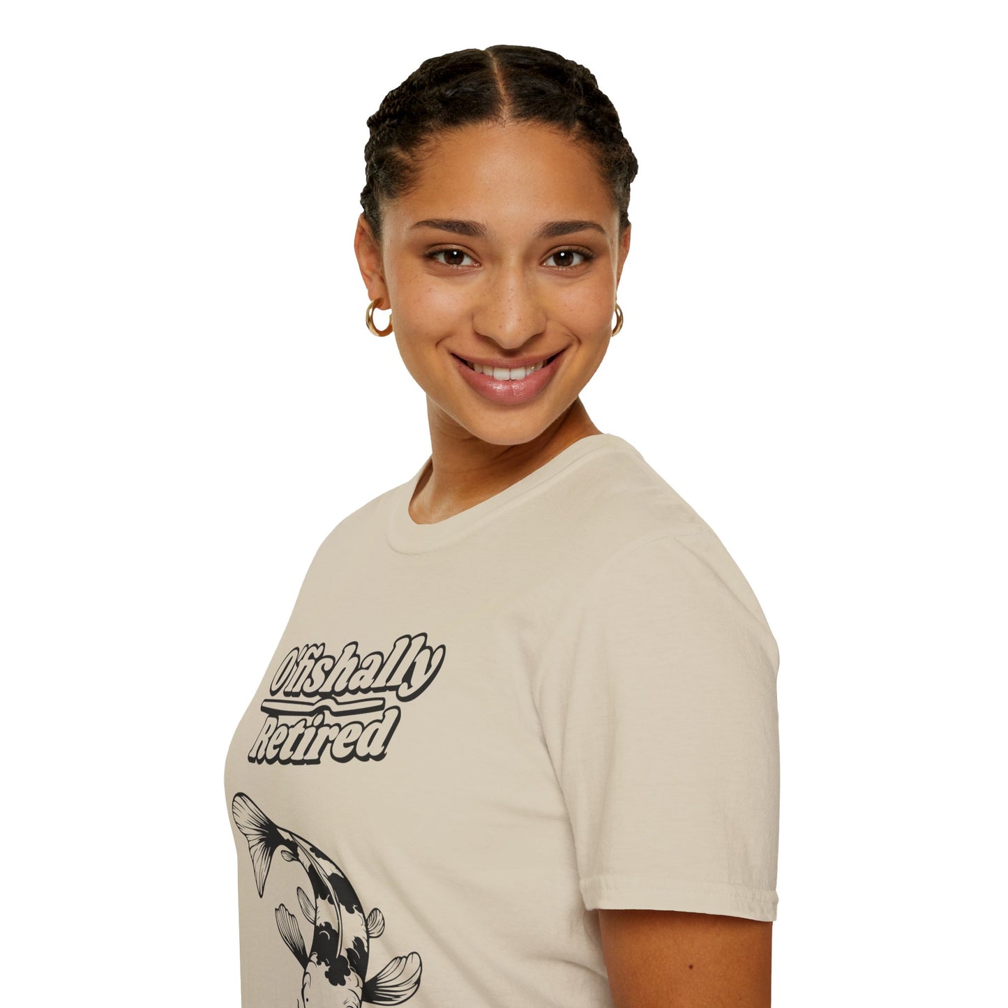 "O'Fishally Retired" Koi Fish Graphic Unisex Tee