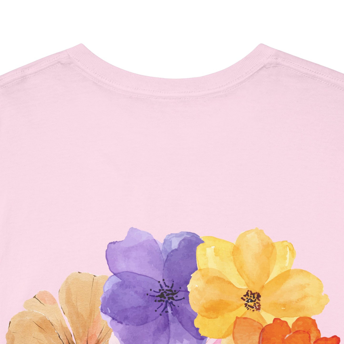 Flower Bloom Watercolor Collage Heavy Cotton Blend Unisex Graphic Tee