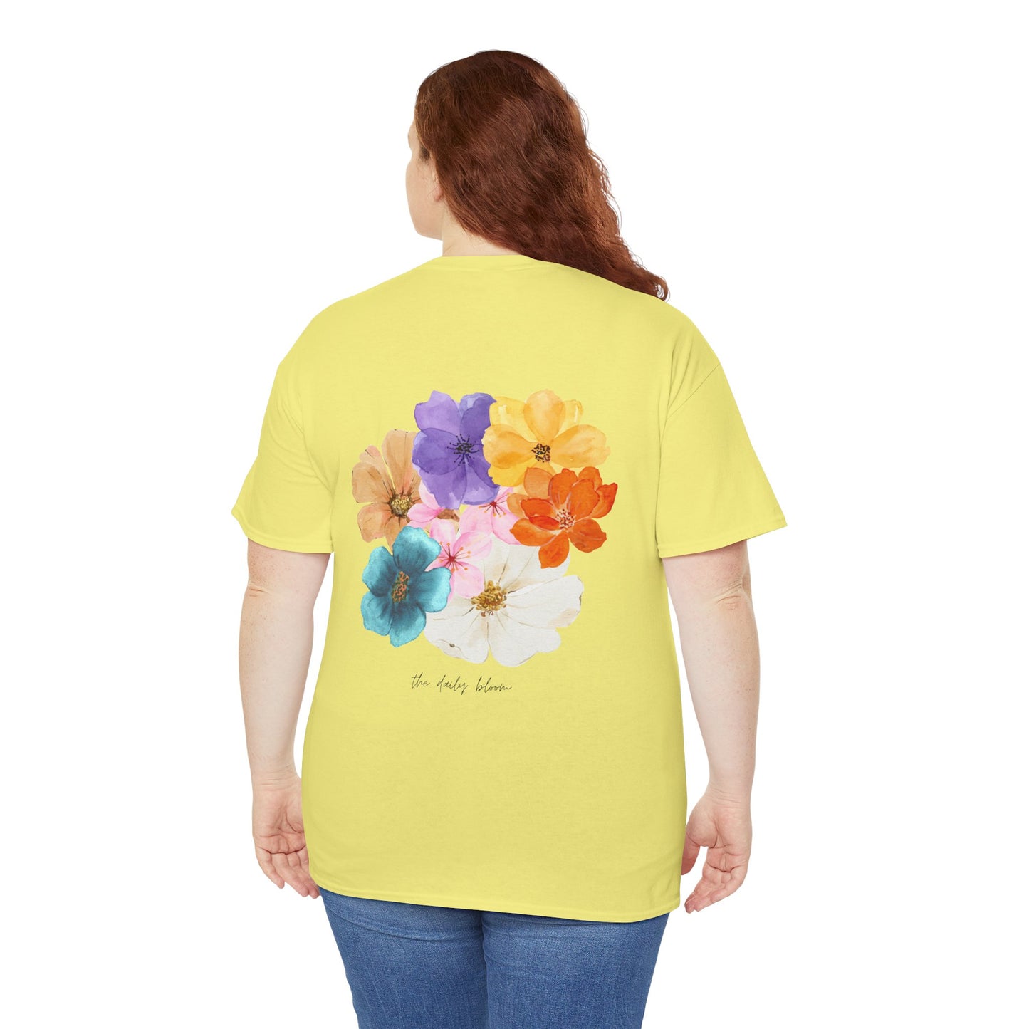 Flower Bloom Watercolor Collage Heavy Cotton Blend Unisex Graphic Tee