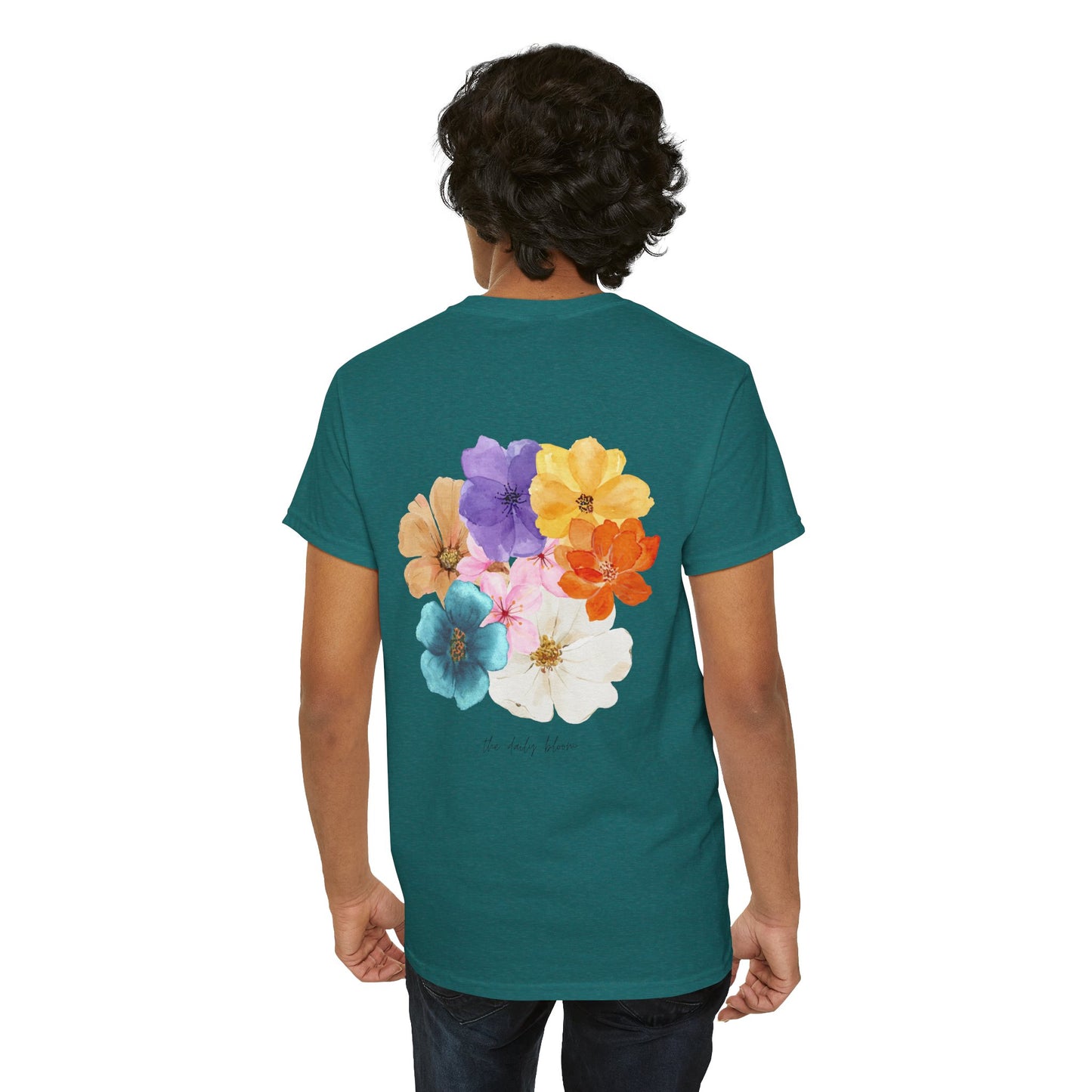 Flower Bloom Watercolor Collage Heavy Cotton Blend Unisex Graphic Tee