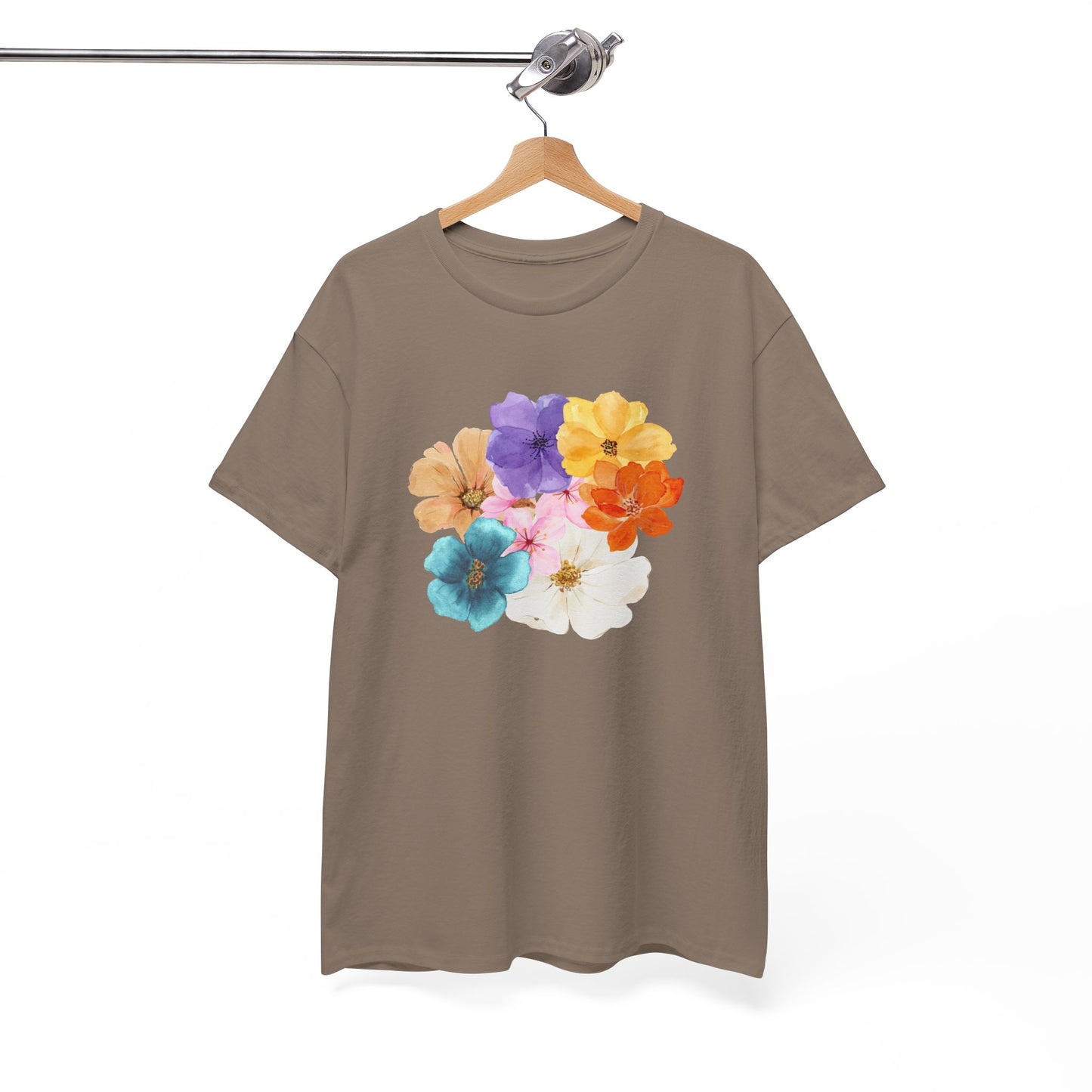 Flower Bloom Watercolor Collage Heavy Cotton Blend Unisex Graphic Tee