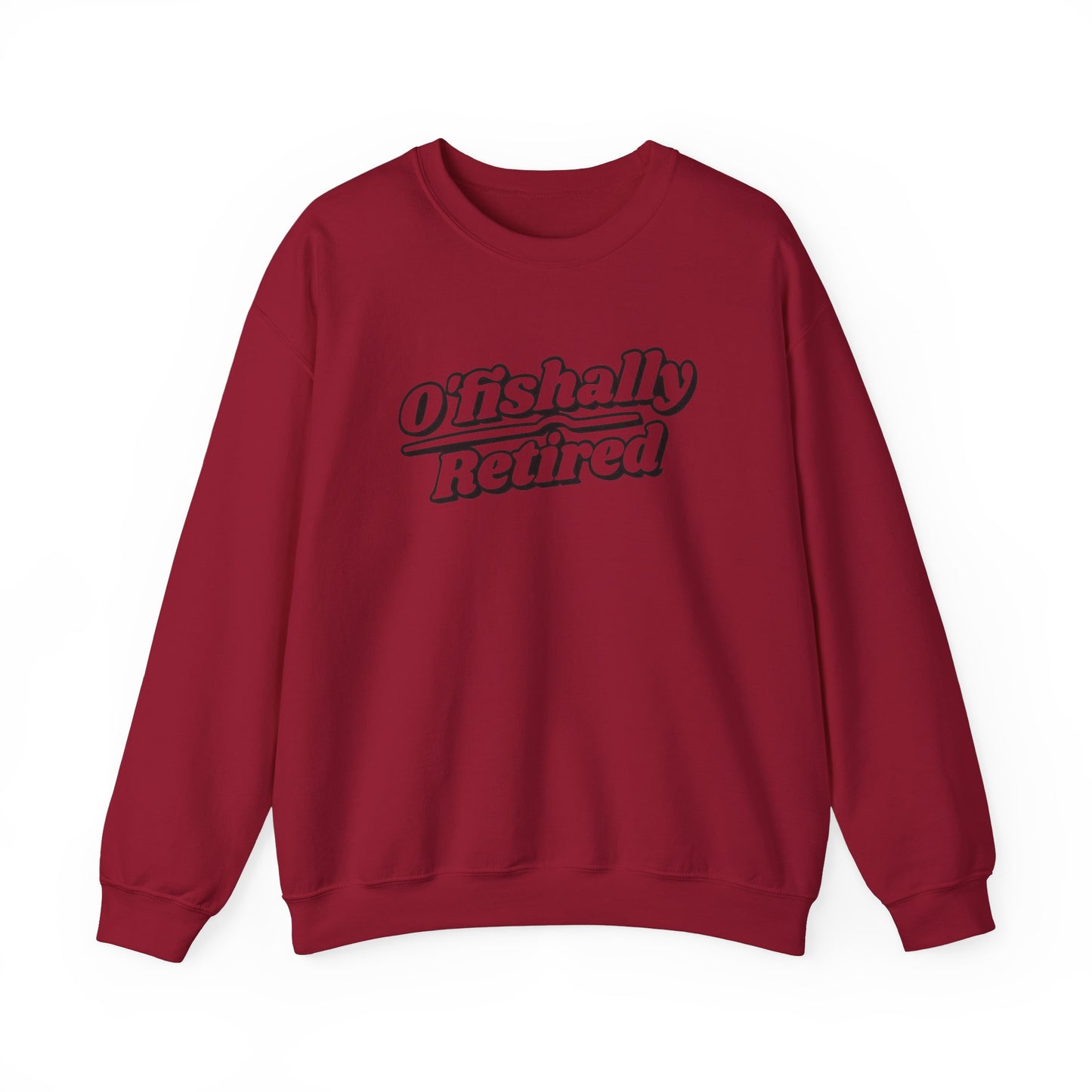 Koi Fish Sweatshirt - 'O'fishally Retired' Crewneck Cotton Sweatshirt