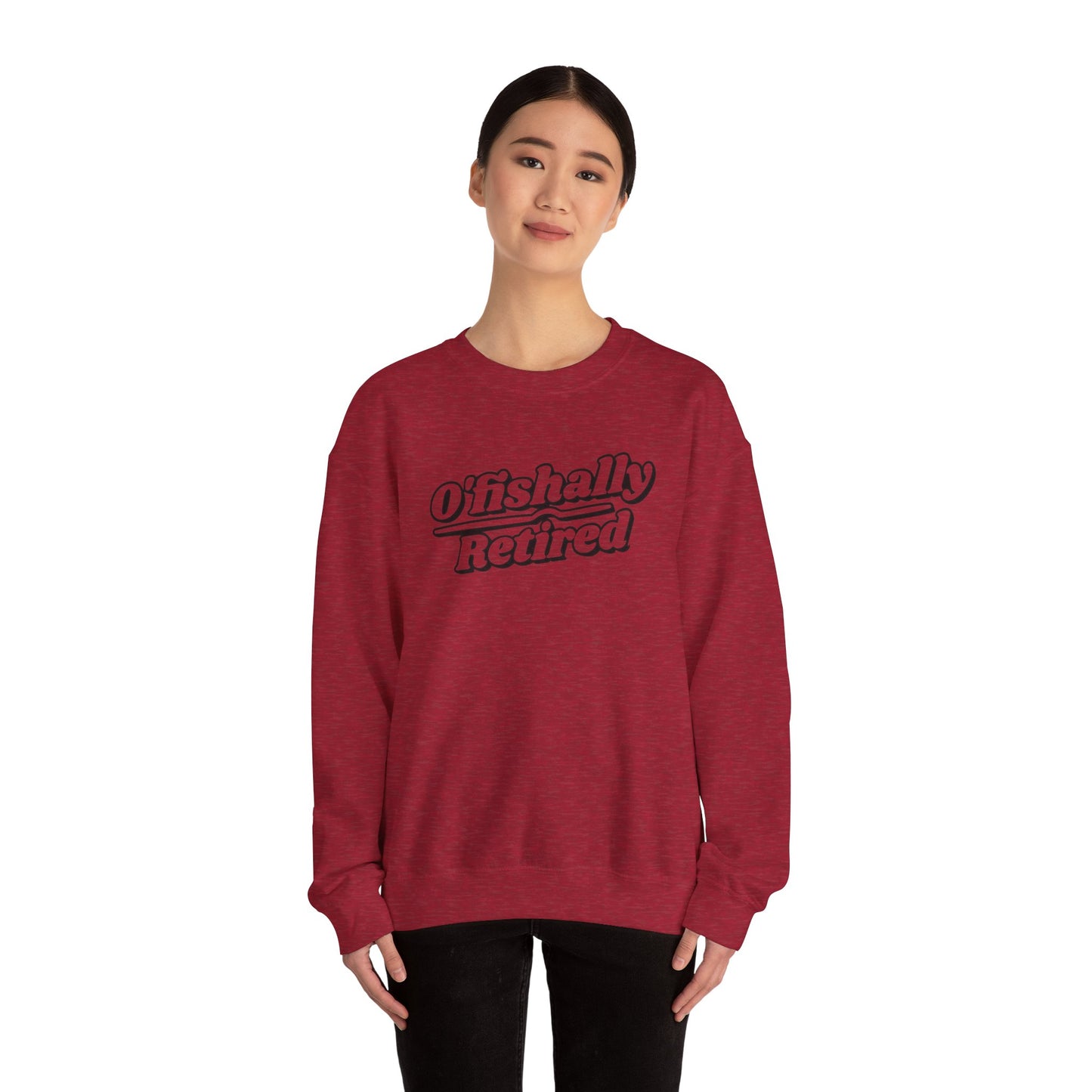 Koi Fish Sweatshirt - 'O'fishally Retired' Crewneck Cotton Sweatshirt