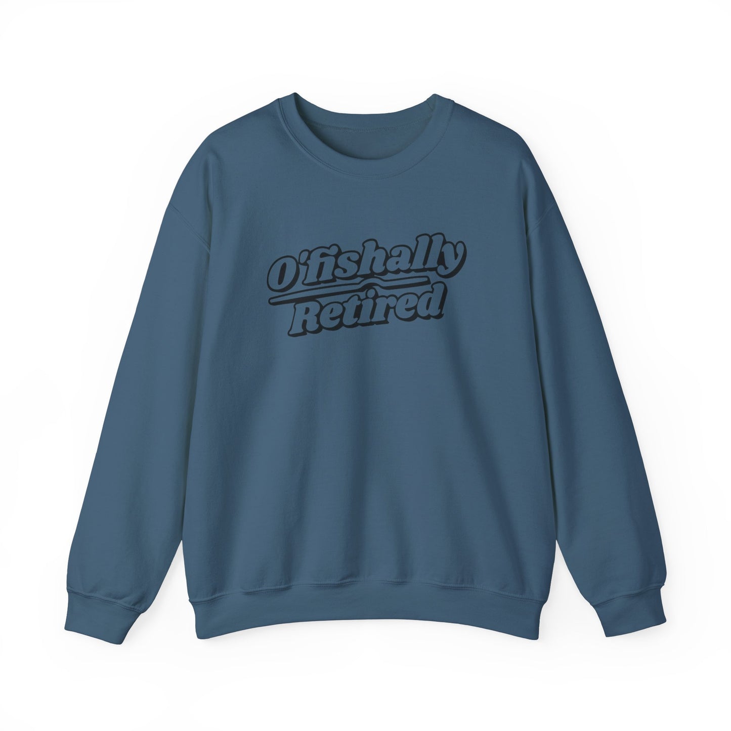 Koi Fish Sweatshirt - 'O'fishally Retired' Crewneck Cotton Sweatshirt