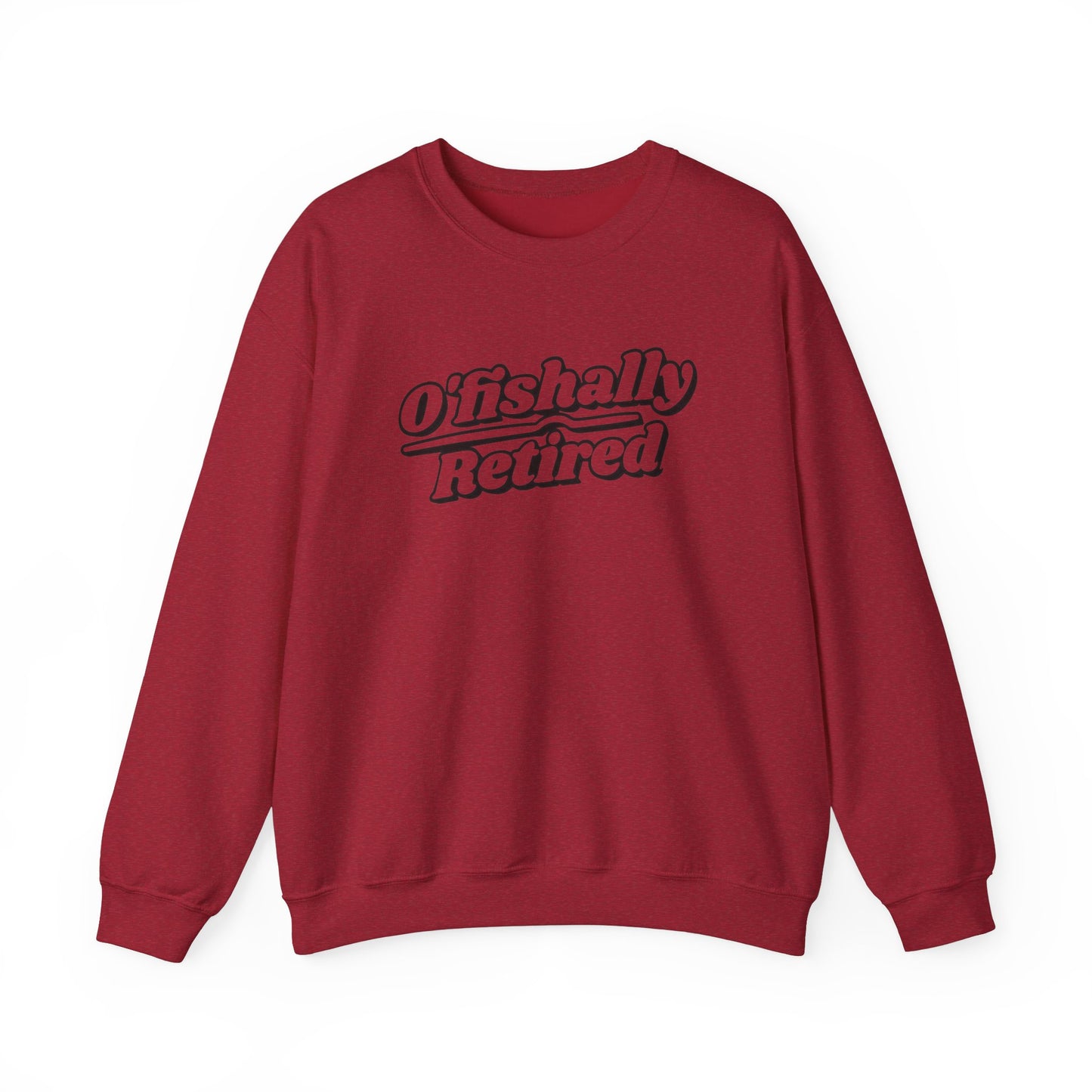 Koi Fish Sweatshirt - 'O'fishally Retired' Crewneck Cotton Sweatshirt