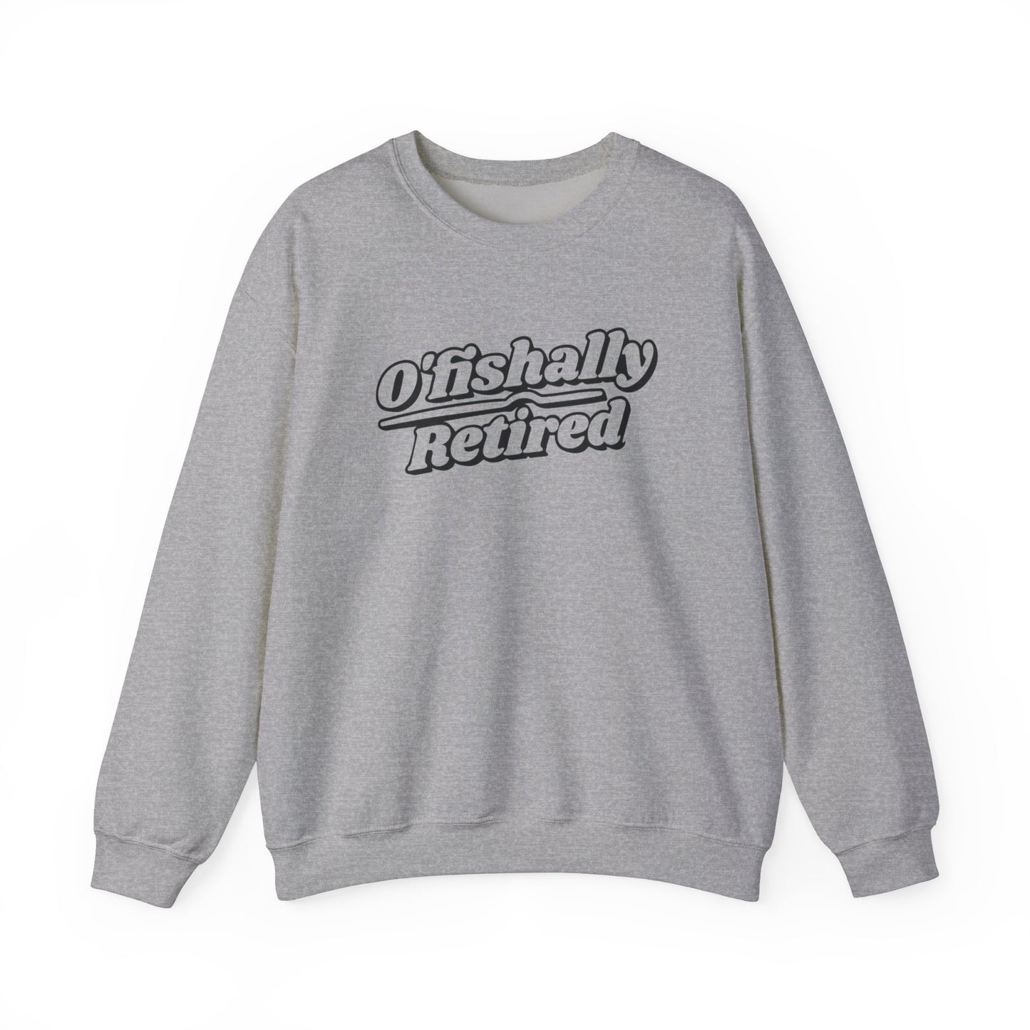Koi Fish Sweatshirt - 'O'fishally Retired' Crewneck Cotton Sweatshirt