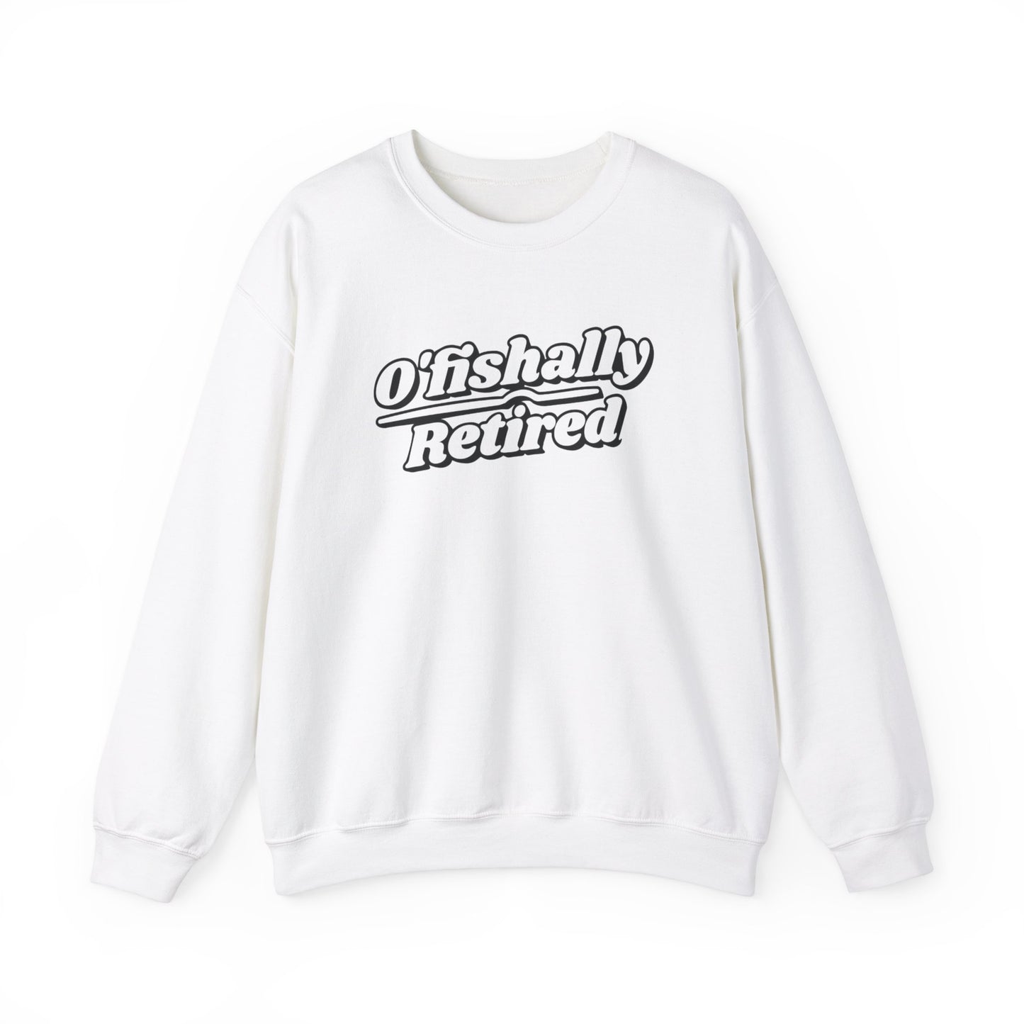 Koi Fish Sweatshirt - 'O'fishally Retired' Crewneck Cotton Sweatshirt