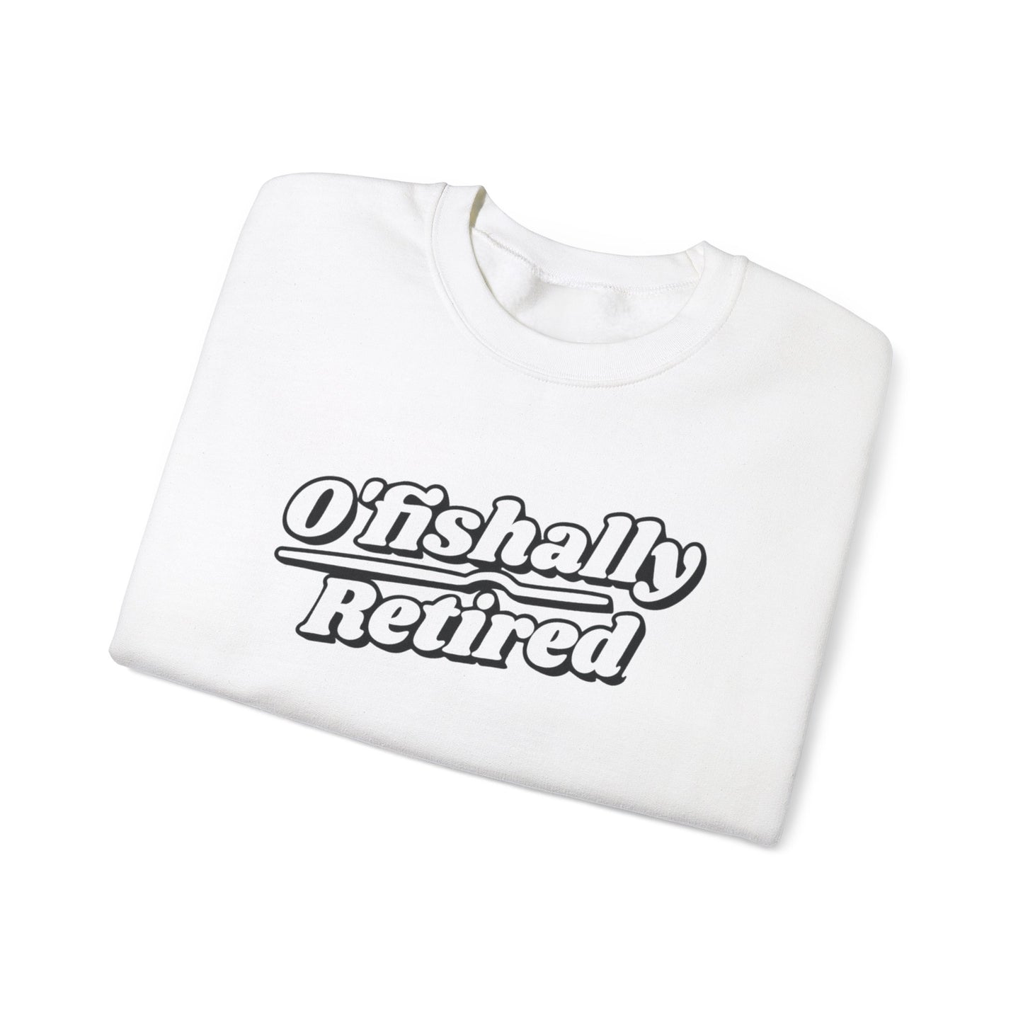 Koi Fish Sweatshirt - 'O'fishally Retired' Crewneck Cotton Sweatshirt