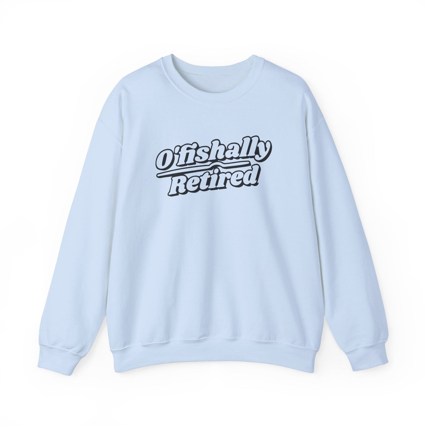 Koi Fish Sweatshirt - 'O'fishally Retired' Crewneck Cotton Sweatshirt