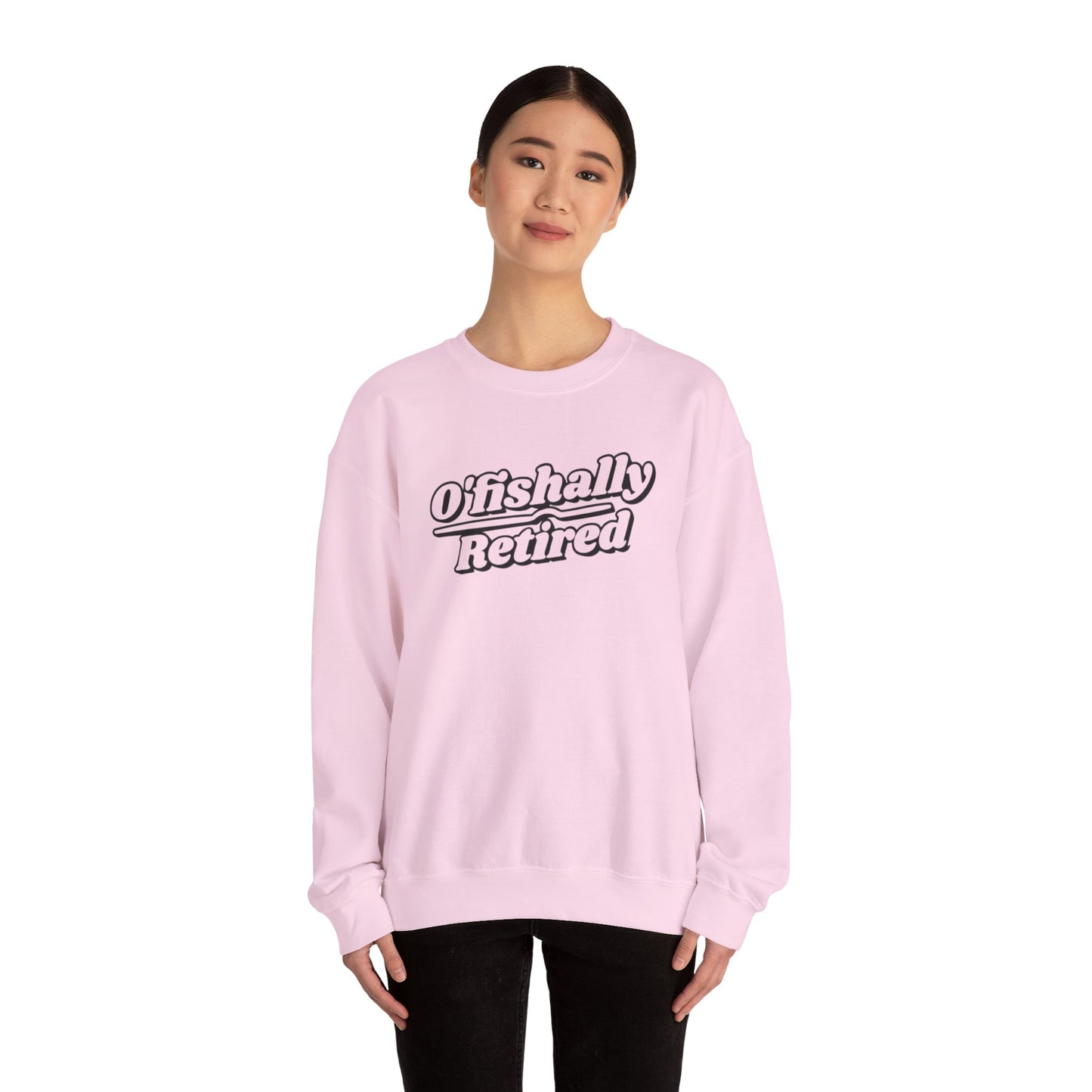 Koi Fish Sweatshirt - 'O'fishally Retired' Crewneck Cotton Sweatshirt