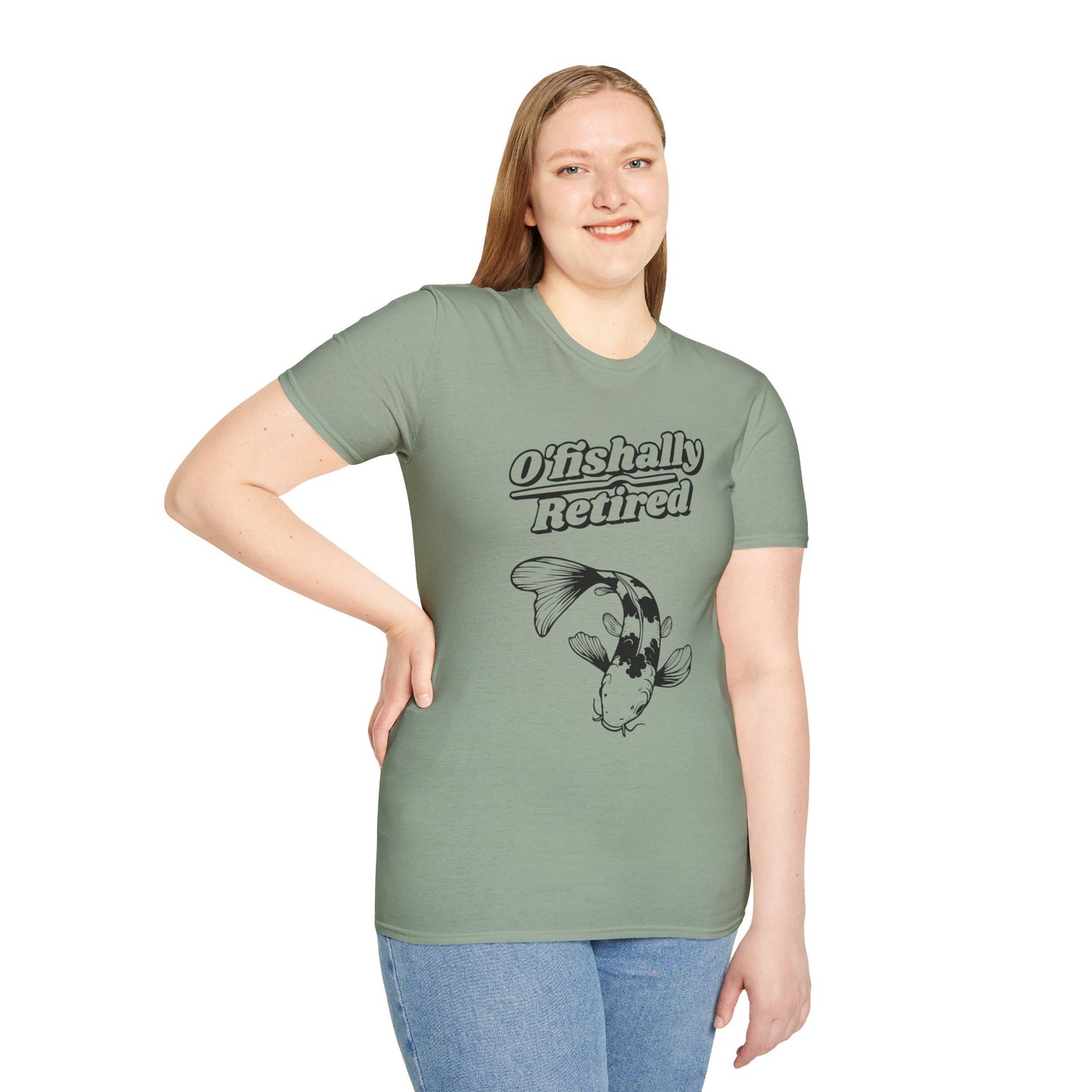 "O'Fishally Retired" Koi Fish Graphic Unisex Tee