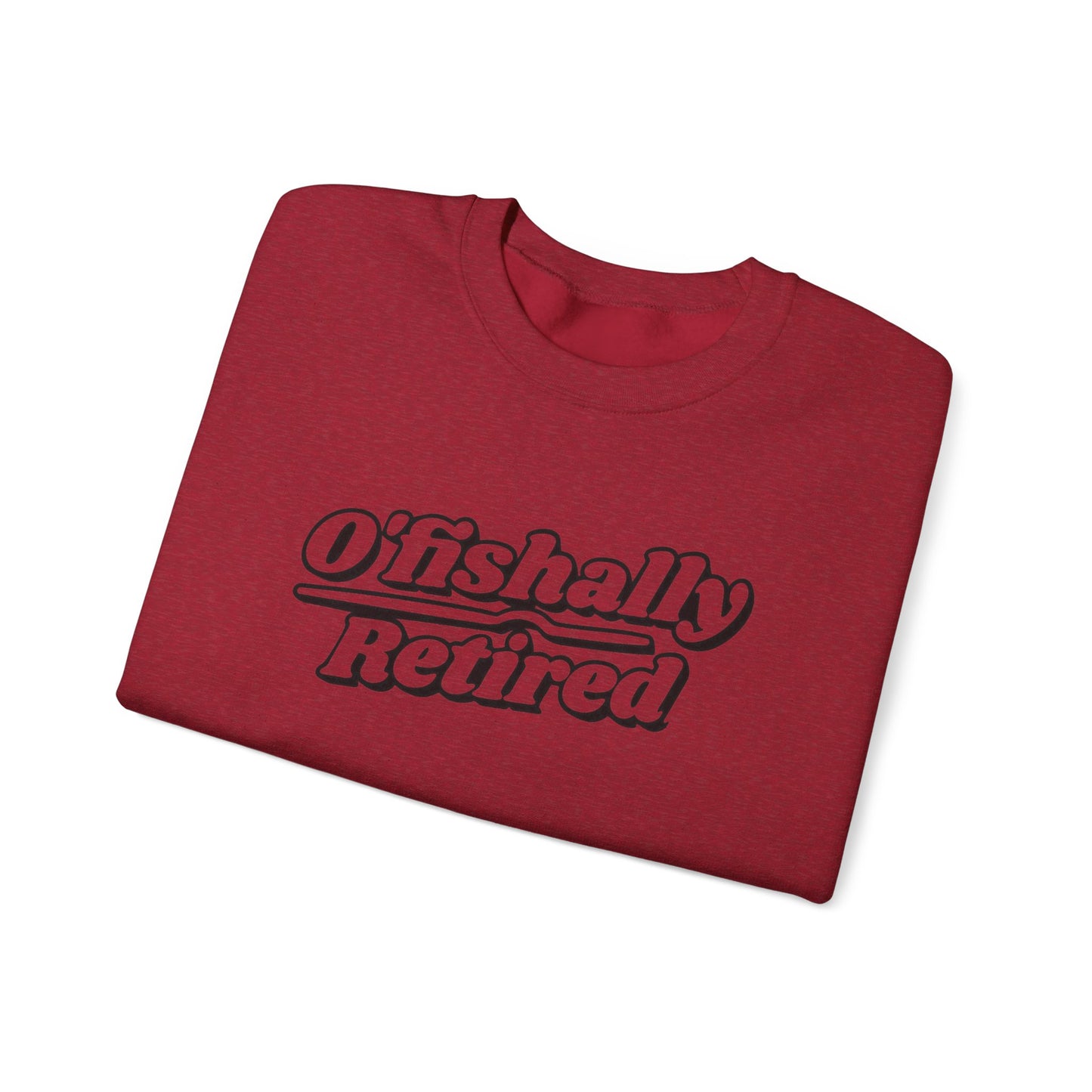 Koi Fish Sweatshirt - 'O'fishally Retired' Crewneck Cotton Sweatshirt
