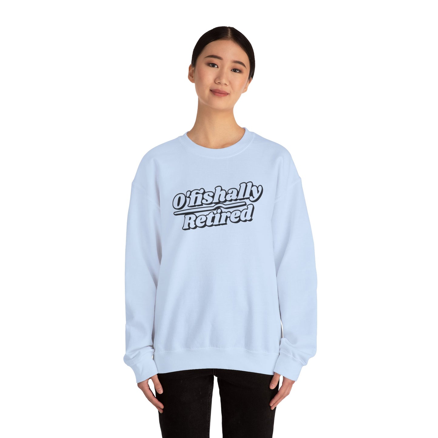Koi Fish Sweatshirt - 'O'fishally Retired' Crewneck Cotton Sweatshirt