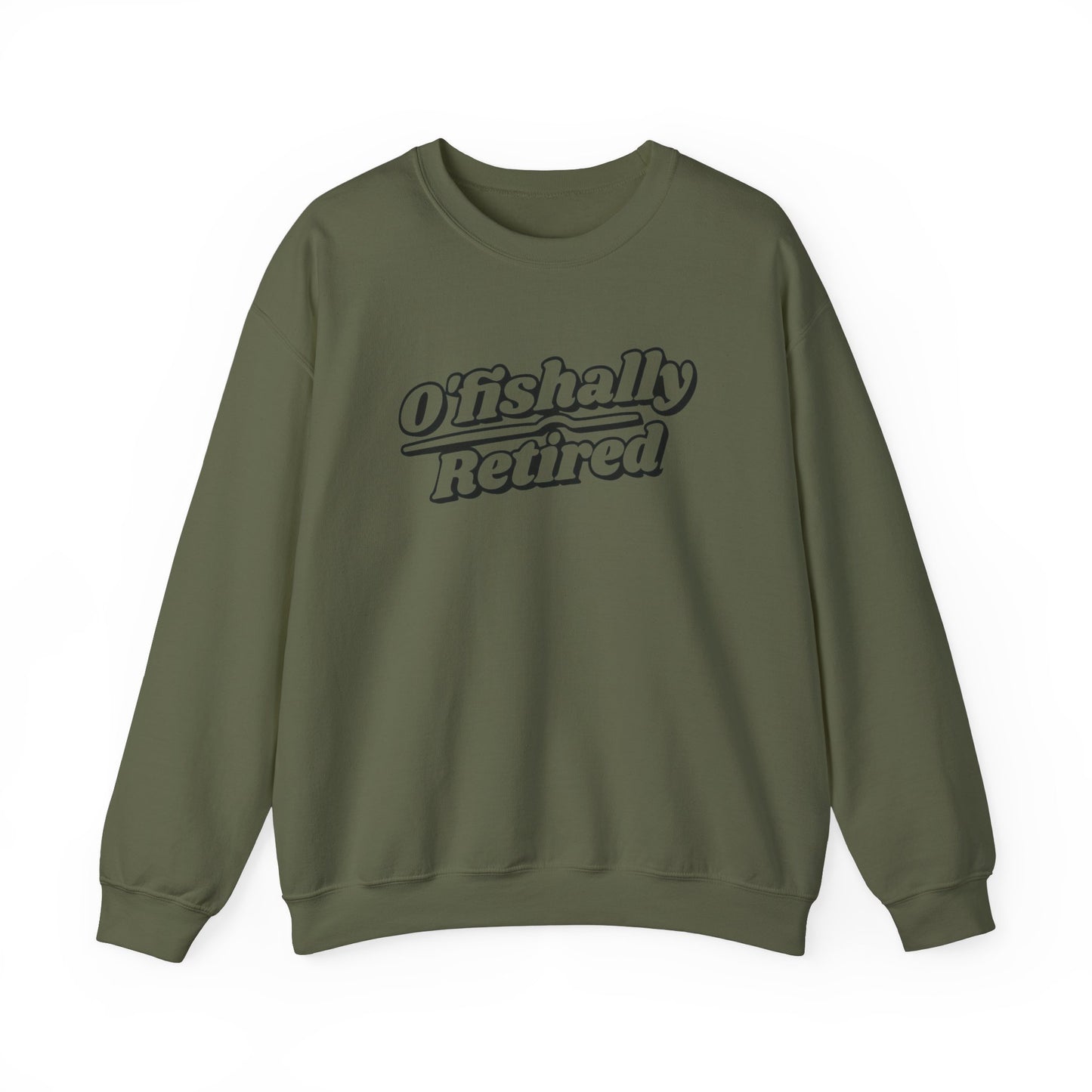 Koi Fish Sweatshirt - 'O'fishally Retired' Crewneck Cotton Sweatshirt