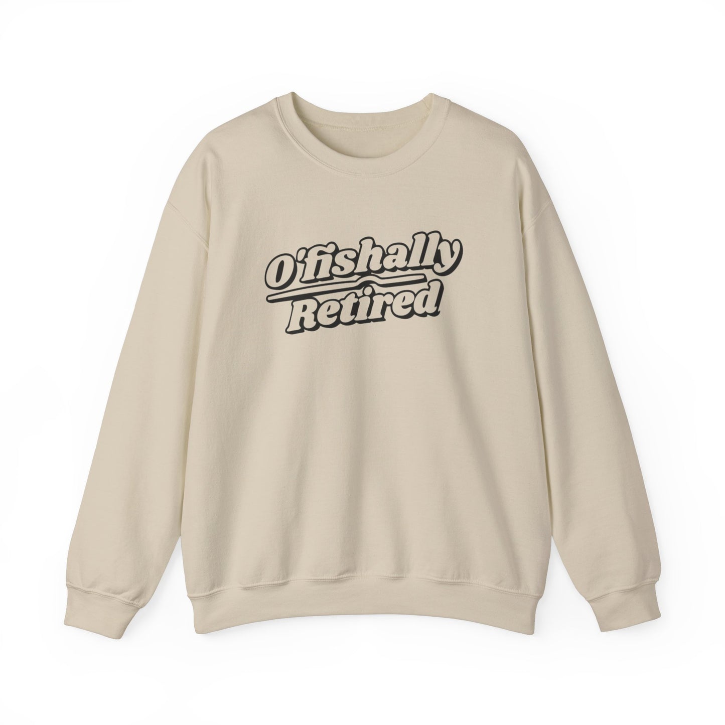 Koi Fish Sweatshirt - 'O'fishally Retired' Crewneck Cotton Sweatshirt