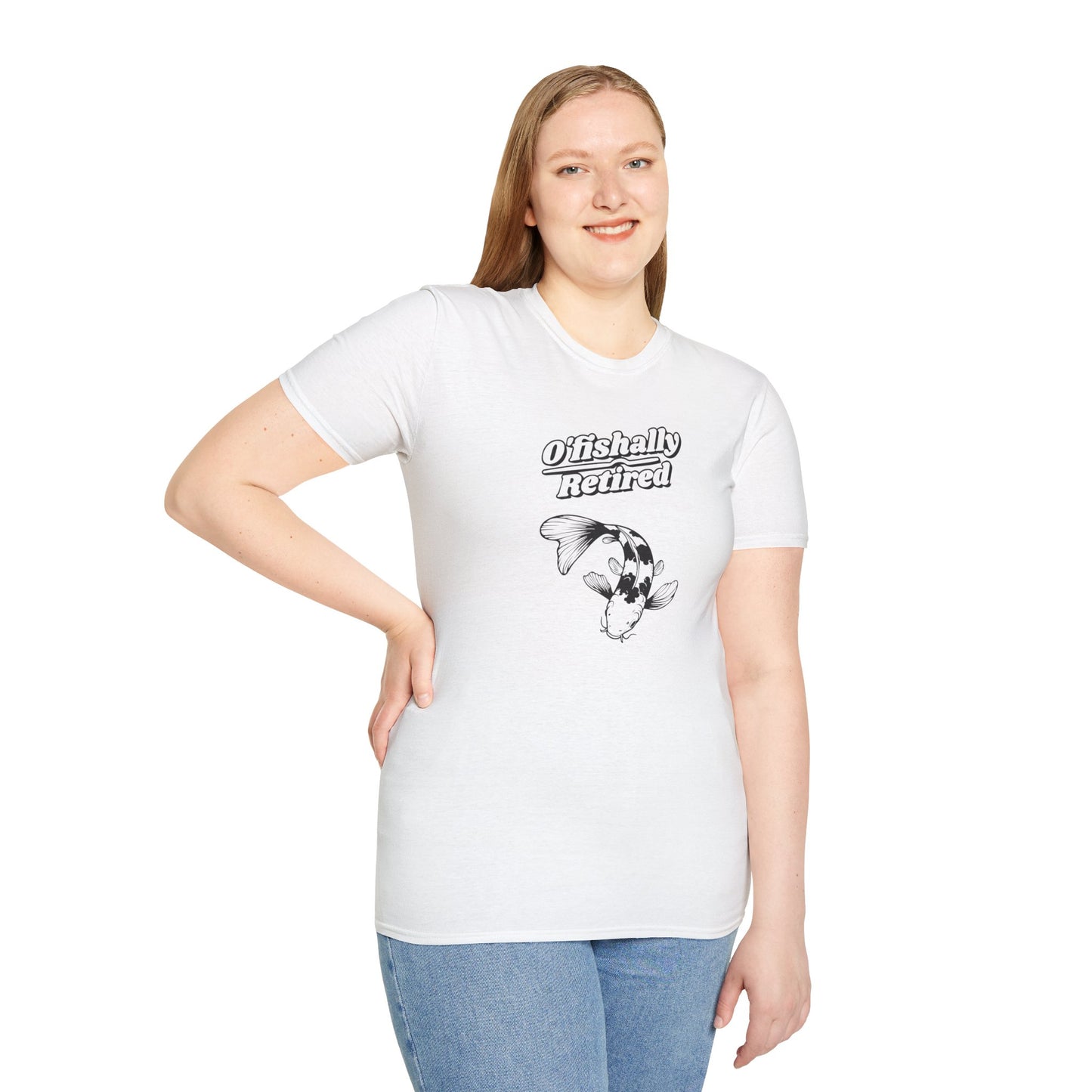 "O'Fishally Retired" Koi Fish Graphic Unisex Tee