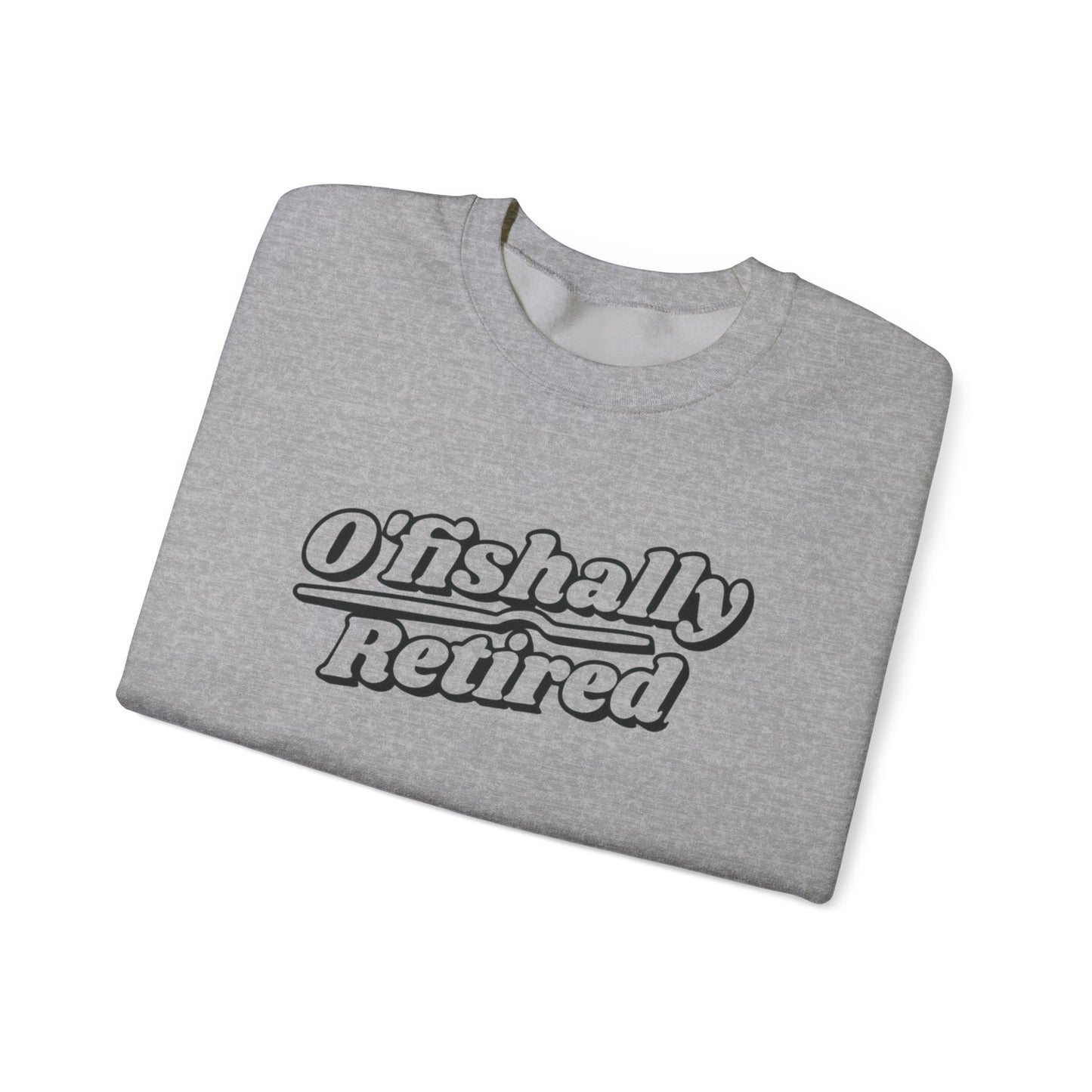 Koi Fish Sweatshirt - 'O'fishally Retired' Crewneck Cotton Sweatshirt