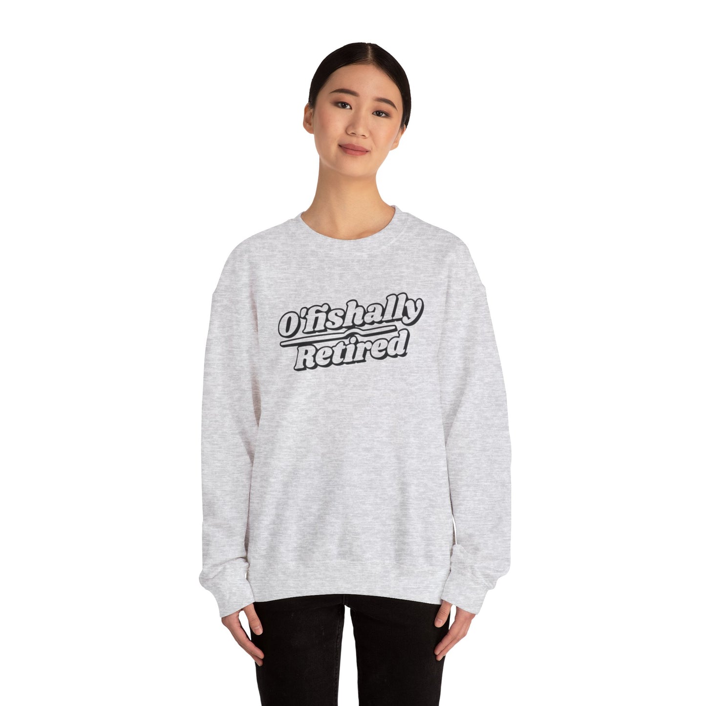 Koi Fish Sweatshirt - 'O'fishally Retired' Crewneck Cotton Sweatshirt