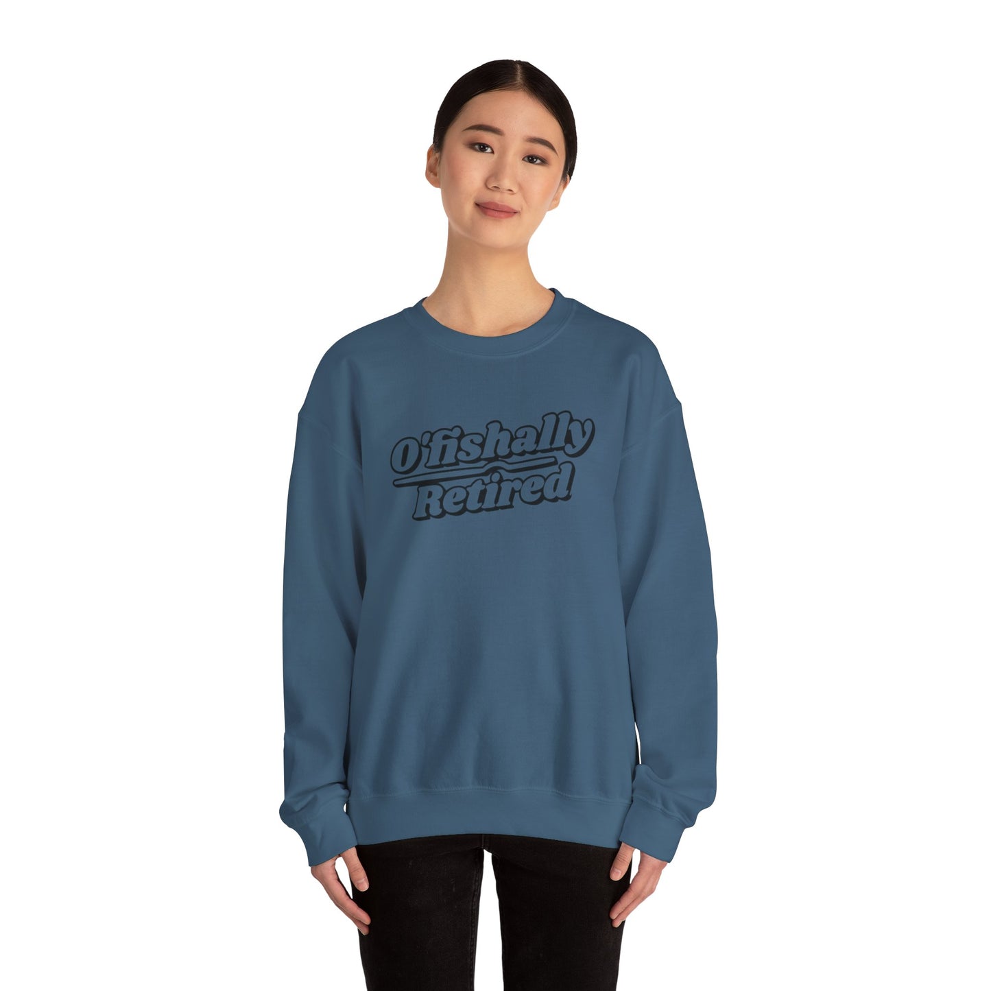 Koi Fish Sweatshirt - 'O'fishally Retired' Crewneck Cotton Sweatshirt