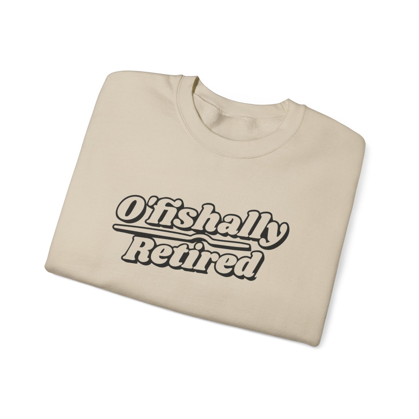 Koi Fish Sweatshirt - 'O'fishally Retired' Crewneck Cotton Sweatshirt