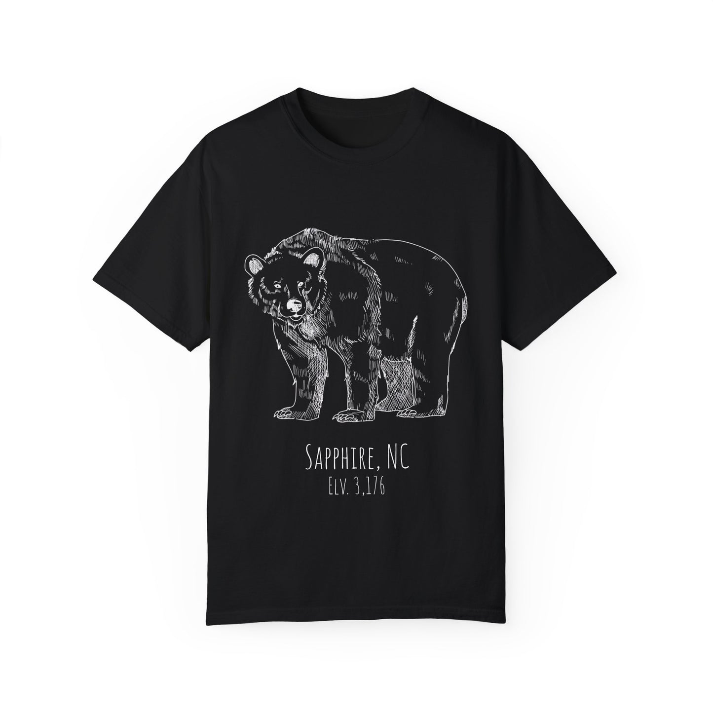 Sapphire, NC Bear Graphic T-Shirt - Unisex Garment-Dyed Tee for Nature Lovers