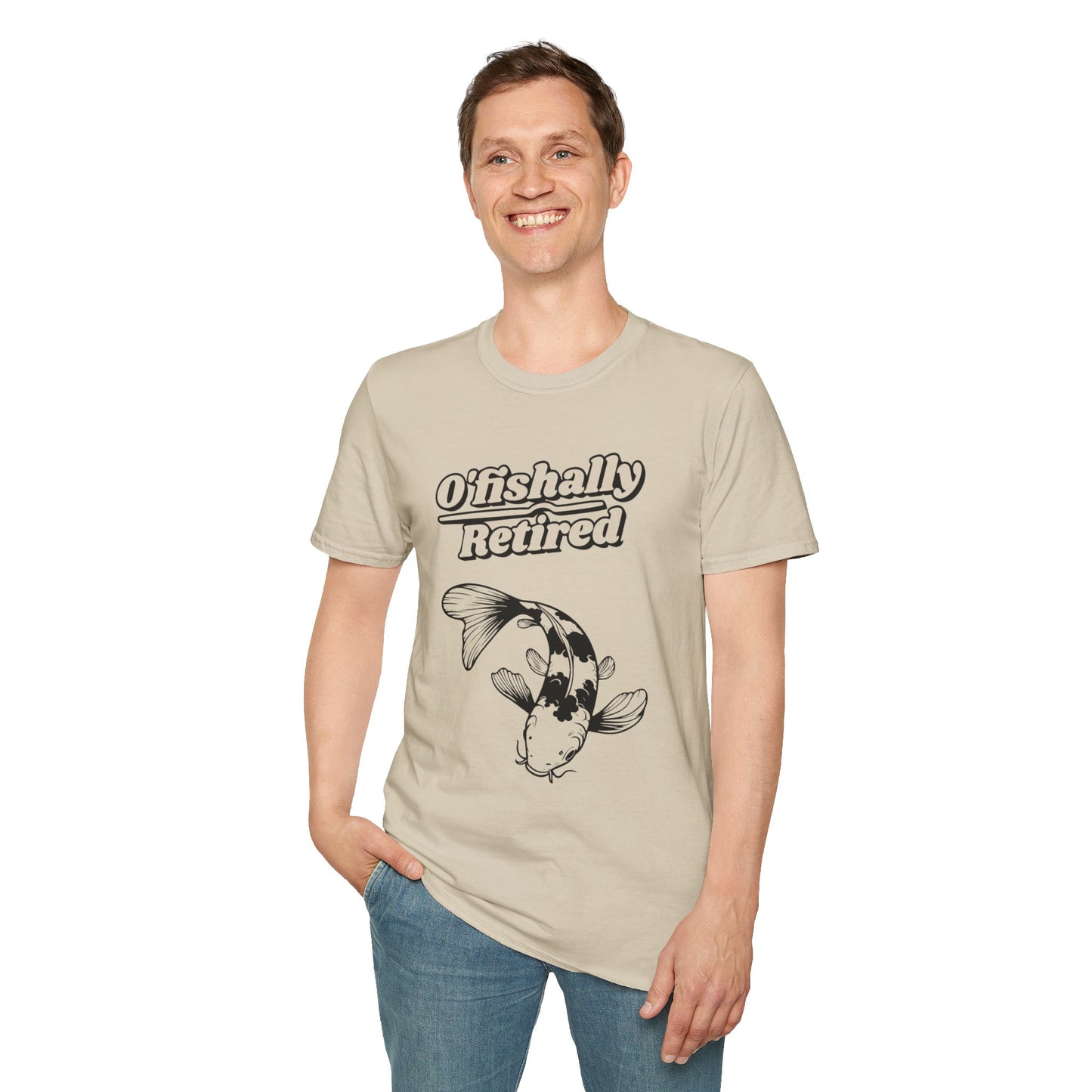 "O'Fishally Retired" Koi Fish Graphic Unisex Tee