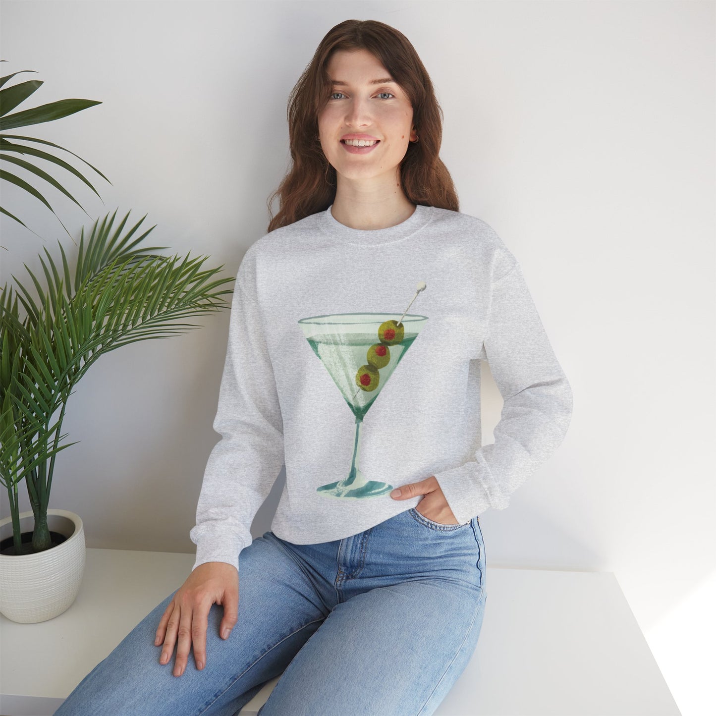 "Let's Get Dirty" Dirty Martini Graphic Crewneck Sweatshirt