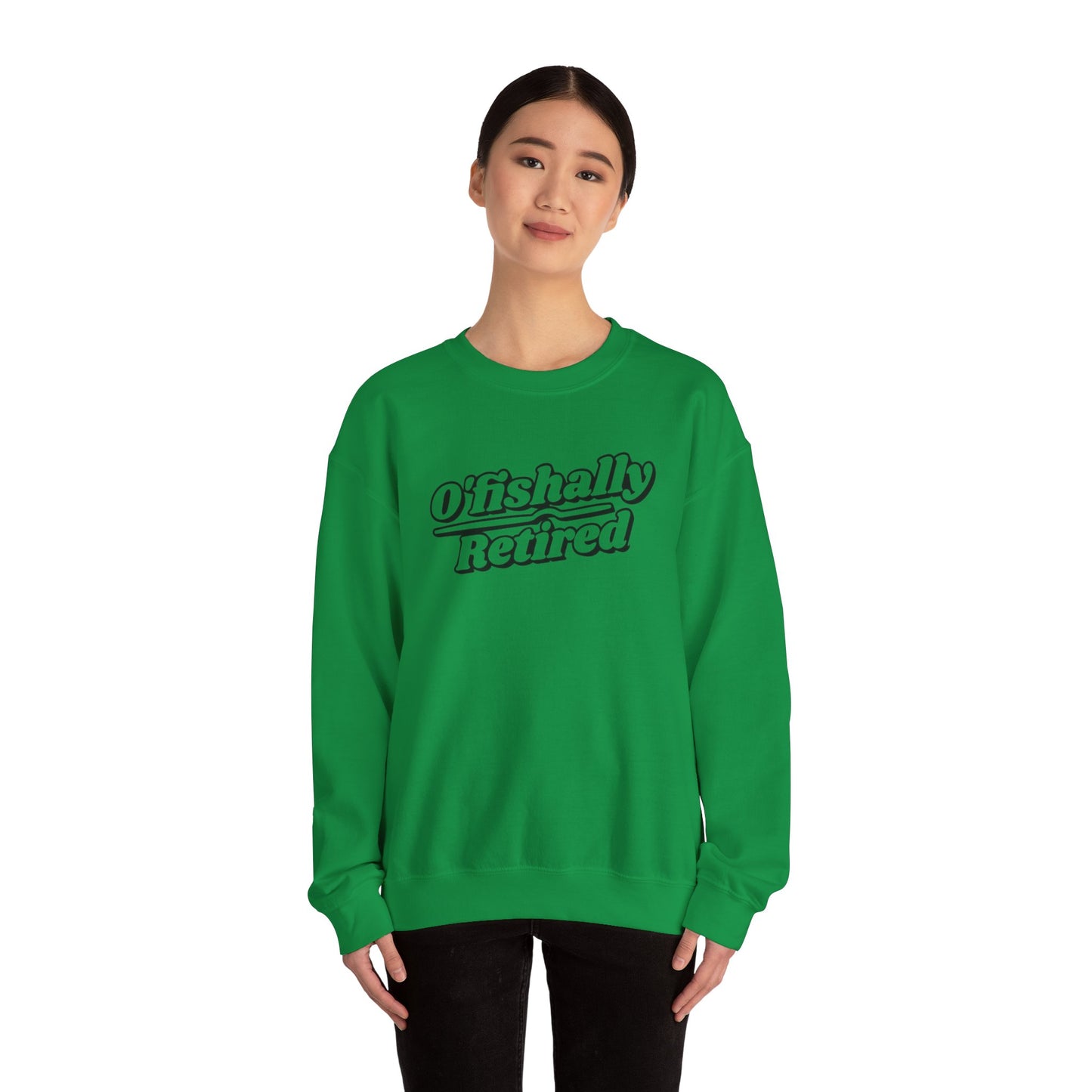 Koi Fish Sweatshirt - 'O'fishally Retired' Crewneck Cotton Sweatshirt