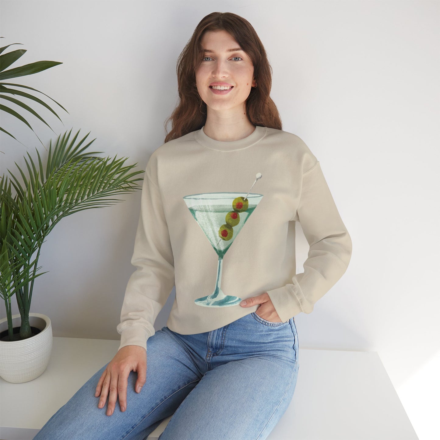 "Let's Get Dirty" Dirty Martini Graphic Crewneck Sweatshirt