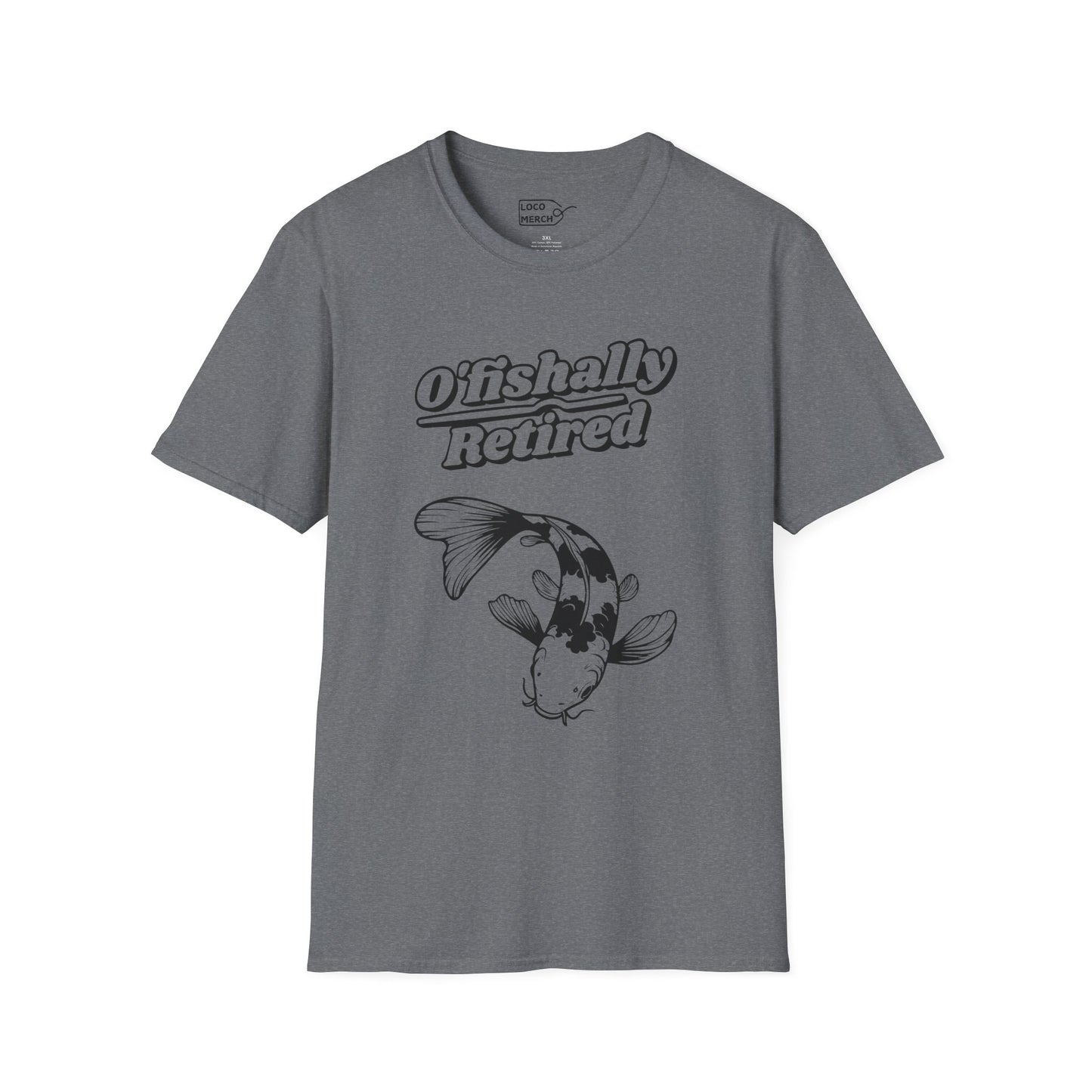 "O'Fishally Retired" Koi Fish Graphic Unisex Tee