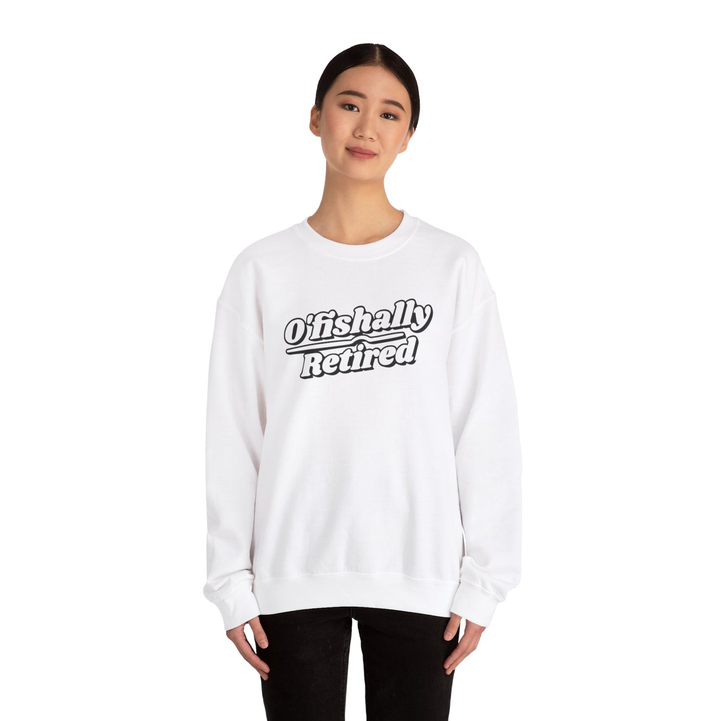 Koi Fish Sweatshirt - 'O'fishally Retired' Crewneck Cotton Sweatshirt