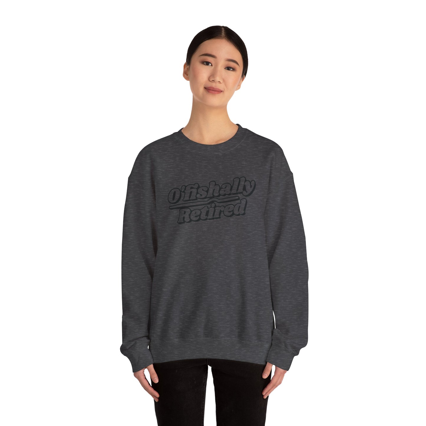 Koi Fish Sweatshirt - 'O'fishally Retired' Crewneck Cotton Sweatshirt