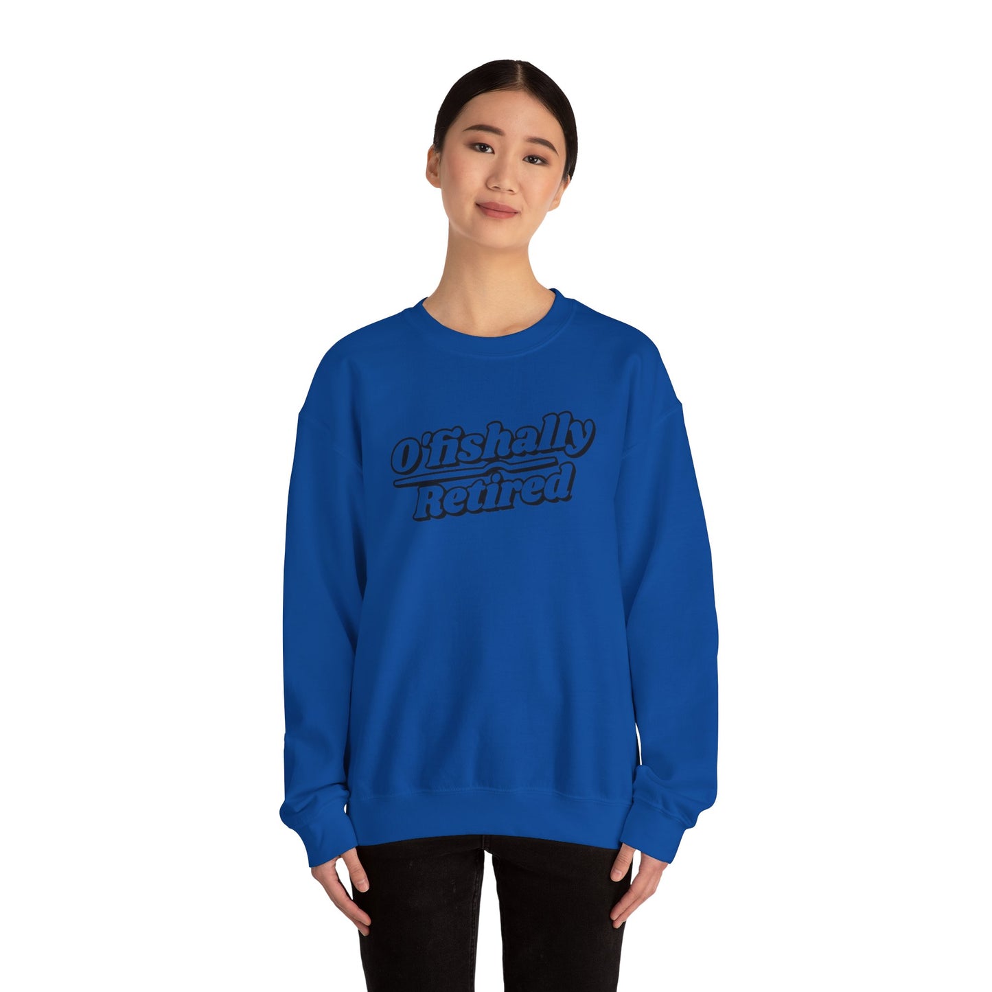 Koi Fish Sweatshirt - 'O'fishally Retired' Crewneck Cotton Sweatshirt