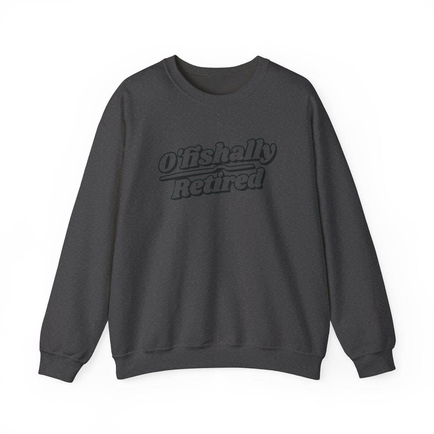 Koi Fish Sweatshirt - 'O'fishally Retired' Crewneck Cotton Sweatshirt